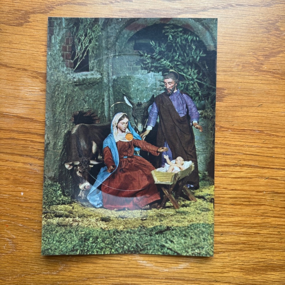 Vintage 1950s West German Christmas Nativity Music Postcard "Stille Nacht"